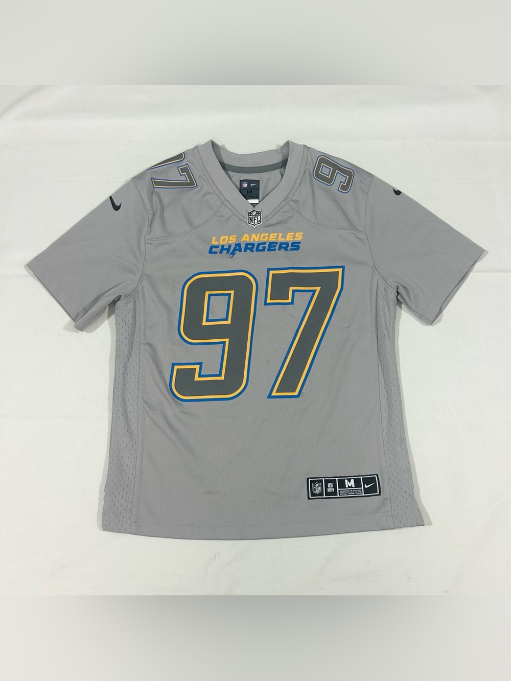 NFL Los Angeles Chargers #97 BOSA Youth Medium Football Atmosphere Jersey Gray